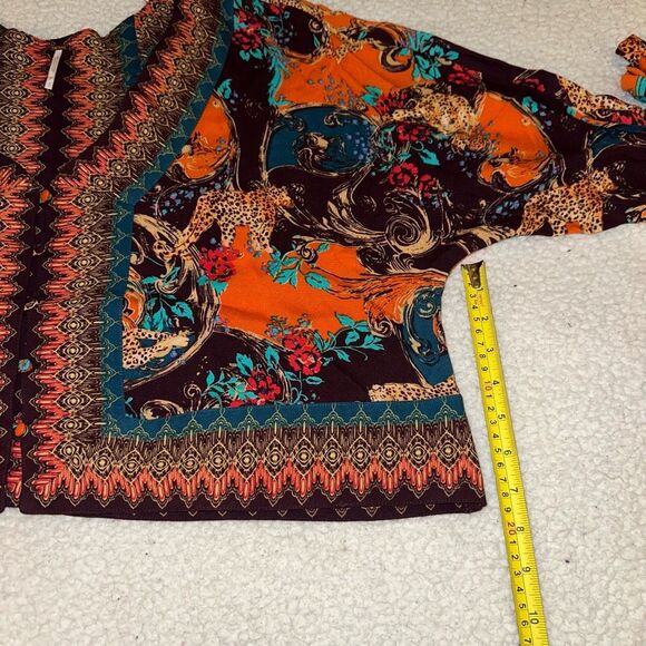 Free People Catch Me If You Can Boho Oversized Top Tie Sleeve Small EUC - Picture 8 of 11